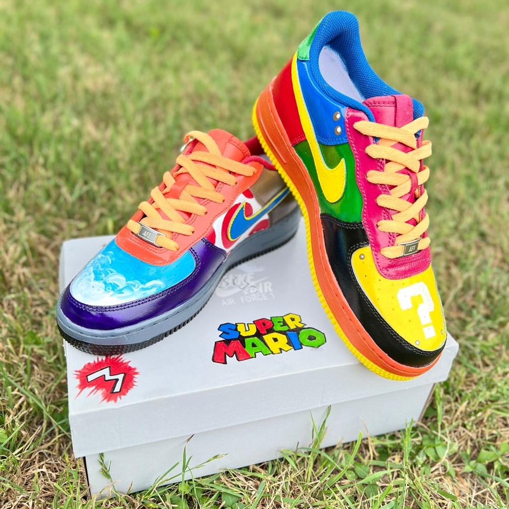 AF1 nike custom super Mario size 7 new